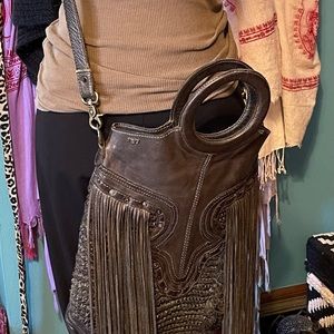 Art N Vintage Caro Ring Handle Tote Bag Olive